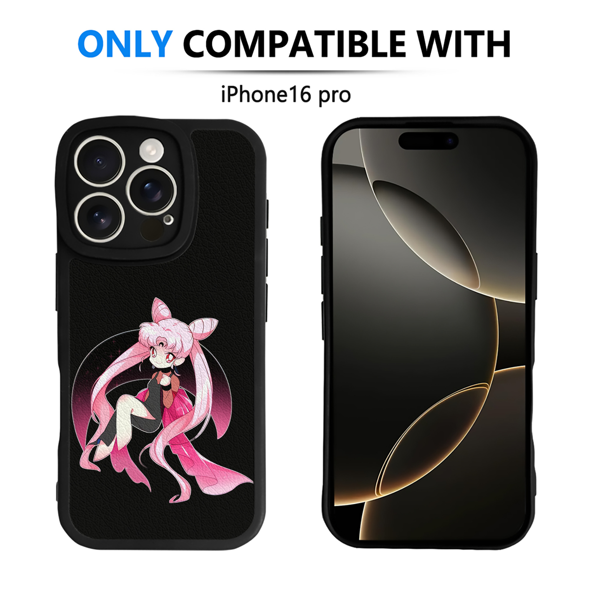 （画像用） 美少女戦士セーラームーン ちびうさ Sailor Moon Chibiusa Tsukino Usagi Small Lady Serenity 【iPhone 16シリーズ対応】シリコンスマホケース（レザー調） 材質：シリコン